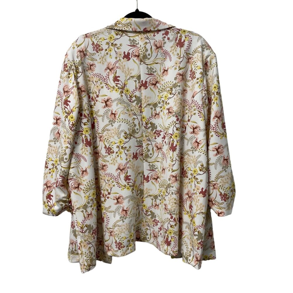 CATO EST 1946 BLAZER PASTEL FLORAL COLORFUL ARTSY SIZE 26/28W STRETCH OPEN FRONT - Picture 2 of 11